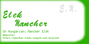 elek mancher business card